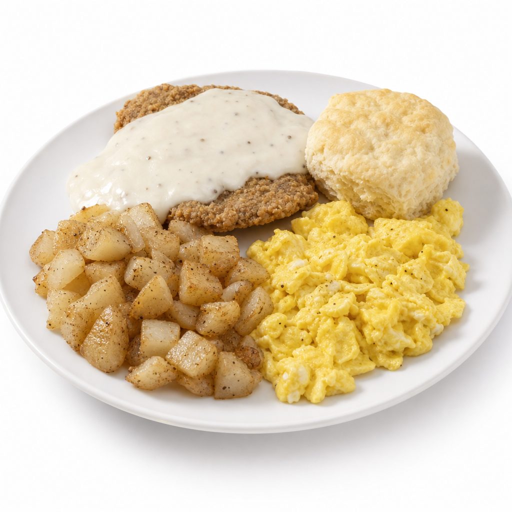 Country Fried Steak Eggs Combo.
